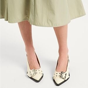 Ganni Feminine Slingback Pump in Off White Size 39 US 9